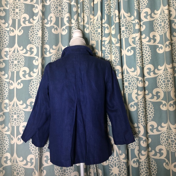 Eileen Fisher Open Front Linen Blend Jacket - Picture 3 of 7
